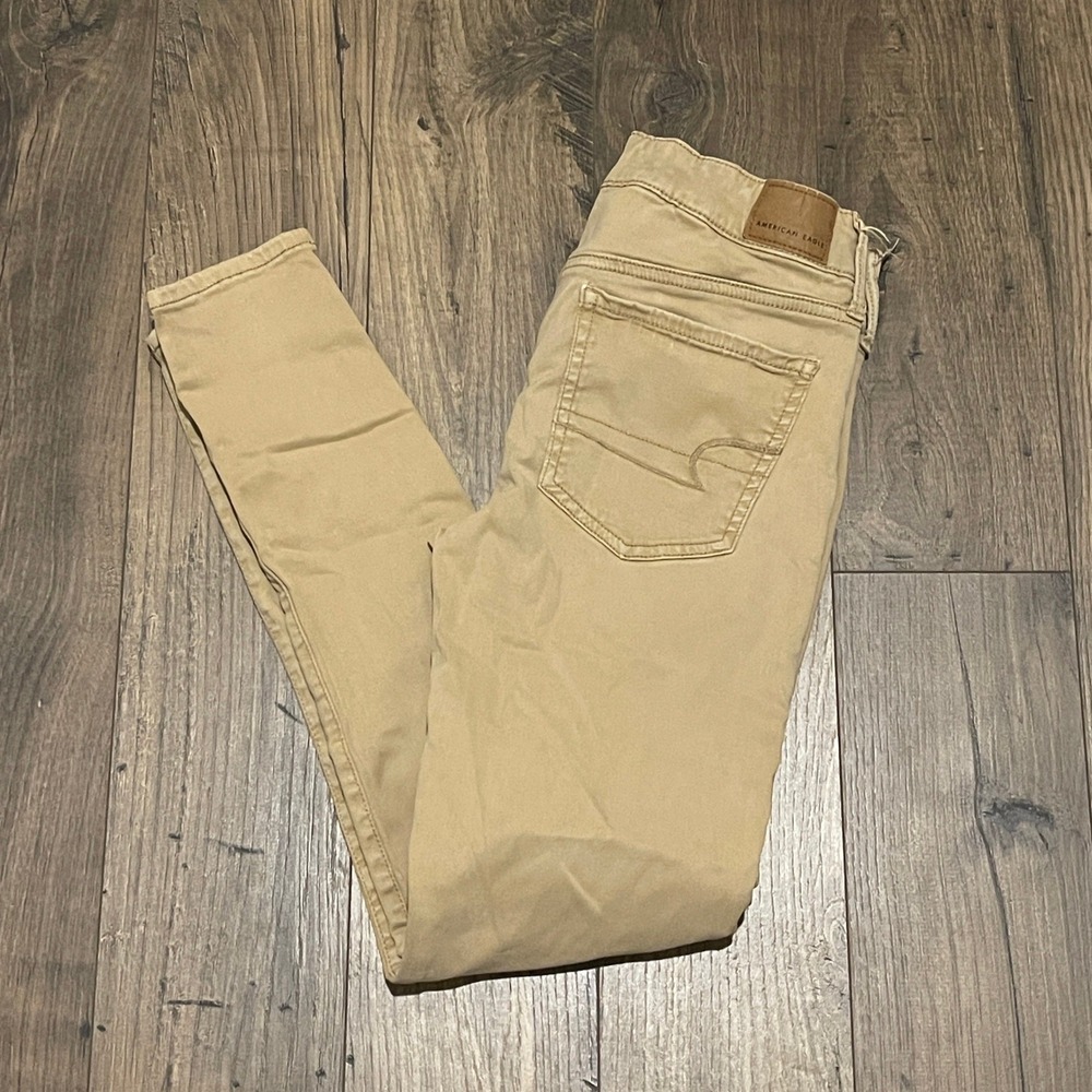 American Eagle Super Stretch Jeggings Womens 4 Regular Tan Khaki Skinny Pants